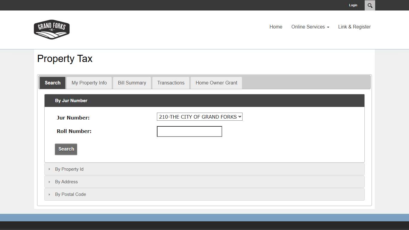 The City of Grand Forks > Online Services > Property Tax
