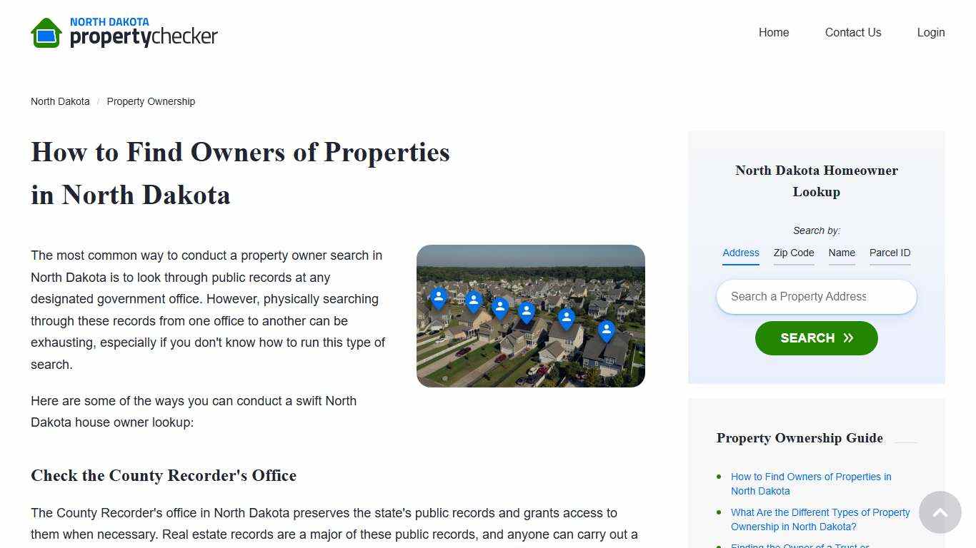 Search Property Owners in North Dakota by Address, Email or Phone