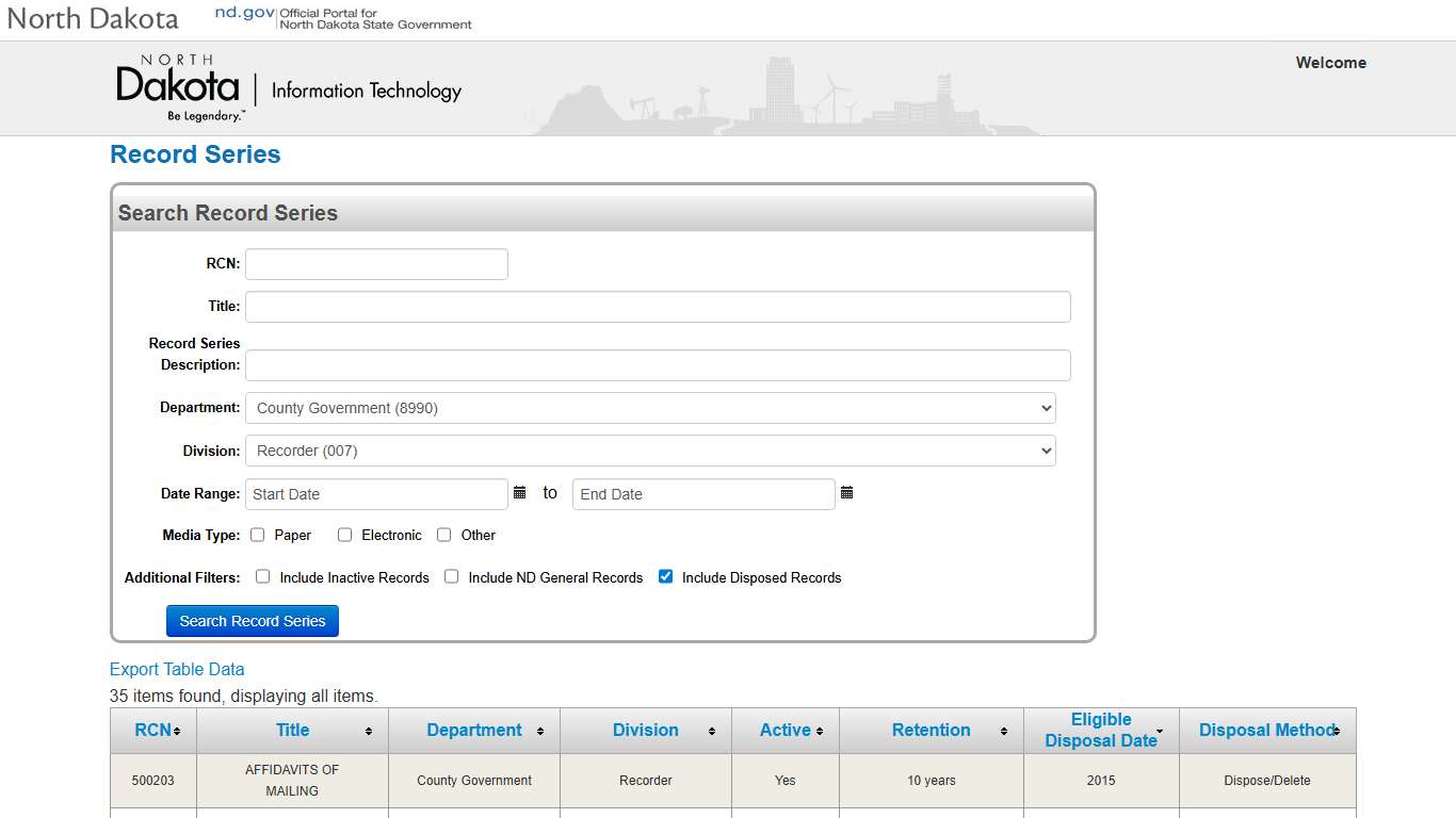 Records Management - Record Series